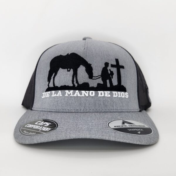 Gris Claro/Negro - Pacific Headwear - Vaquero en la Cruz