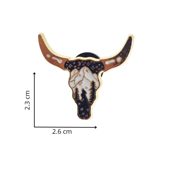 Pin para Gorra Vaquera - Toro Calavera Bosque