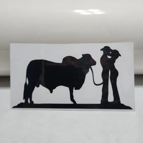 Sticker- Vaqueros y Ternero - Negro