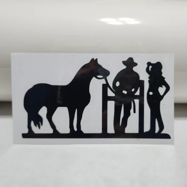 Sticker - Vaqueros en la Cerca - Negro