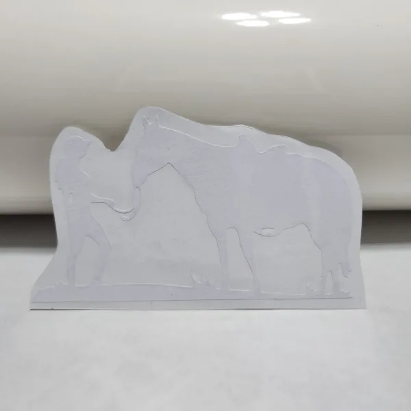 Sticker - Vaquera con Caballo - Blanco