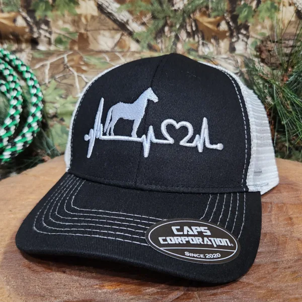 EcoCaps - Caballo Corazón - Negro/Blanco