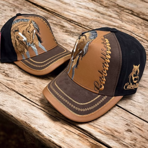 Gorra Caballista-chocolate/negro