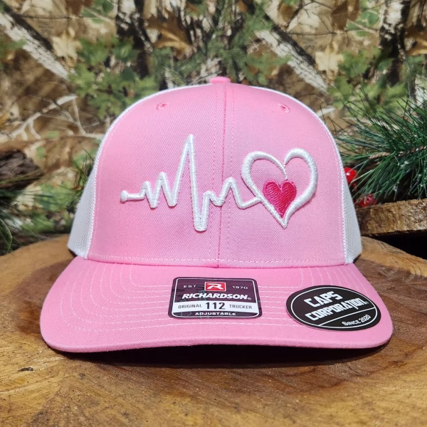 Gorra Richardson – Rosado/blanco- Línea de vida-corazón