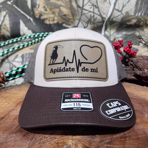 Gorra Richardson-Chocolate/Kaki/Verde-Caballo enlazando/corazón/apiadate de mi