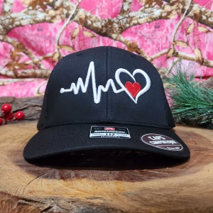 Gorra Richardson-Negro- Línea de vida/corazón