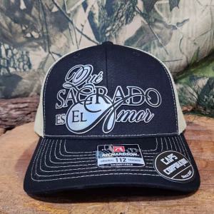 Gorra Richardson–Negro/ crema -Que sagrado es el amor
