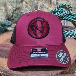 Gorra Richardson – Rojo vino/negro-Caballo